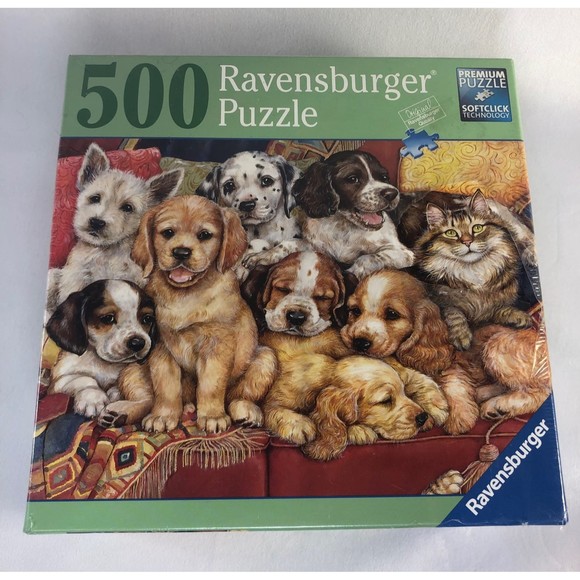 500 Piece Dog Afternoon Tea Jigsaw Puzzle - Fun Animal Theme Puzzle For Adults & Families